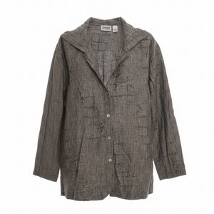 Chicos Charcoal Grey 100 % Linen Shacket
